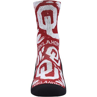 Youth Rock Em Socks Oklahoma Sooners Allover Logo & Paint Crew Socks