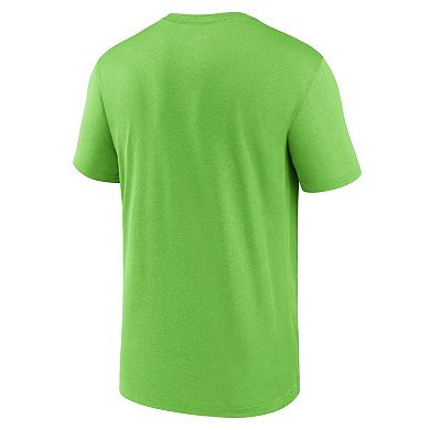 Men's Nike  Neon Green Seattle Seahawks Legend Logo Performance T-Shirt