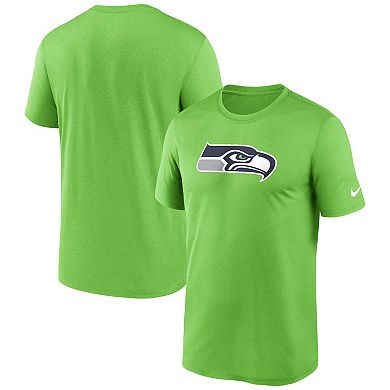 Men's Nike  Neon Green Seattle Seahawks Legend Logo Performance T-Shirt