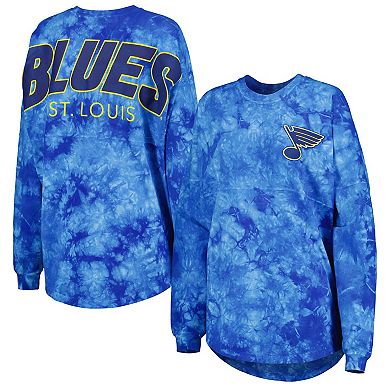 Women's Fanatics Branded Blue St. Louis Blues Crystal-Dye Long Sleeve T-Shirt