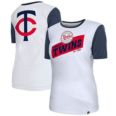 Women's New Era White Minnesota Twins Colorblock T-Shirt