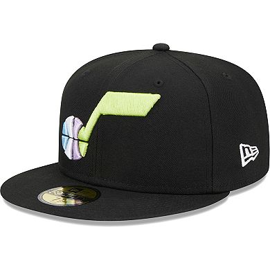 Men's New Era Black Utah Jazz Color Pack 59FIFTY Fitted Hat