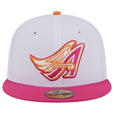 Men's New Era  White/Pink Los Angeles Angels 40th Season 59FIFTY Fitted Hat