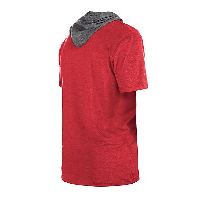 Men's New Era Heather Red Chicago Bulls Active Hoodie T-Shirt