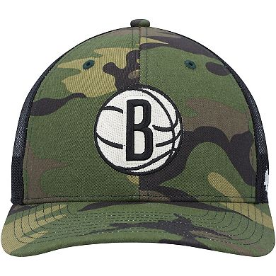 Men's '47  Camo/Black Brooklyn Nets Trucker Snapback Hat