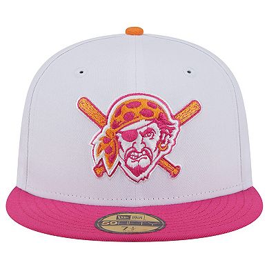 Men's New Era  White/Pink Pittsburgh Pirates Three Rivers Stadium 59FIFTY Fitted Hat