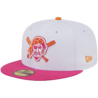 Men's New Era  White/Pink Pittsburgh Pirates Three Rivers Stadium 59FIFTY Fitted Hat