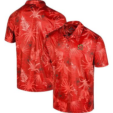 Men's Colosseum Red Maryland Terrapins Palms Team Polo