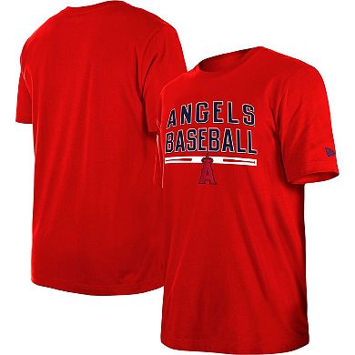 Men's New Era Red Los Angeles Angels Batting Practice T-Shirt