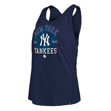 Women's New Era  Navy New York Yankees Open Back Tank Top