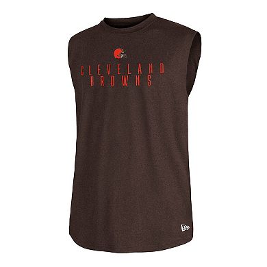 Men's New Era Brown Cleveland Browns Team Muscle Tank Top