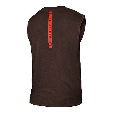 Men's New Era Brown Cleveland Browns Team Muscle Tank Top