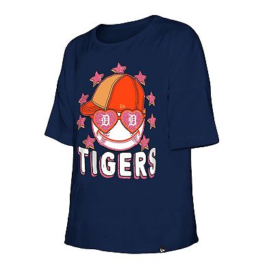 Girls Youth New Era Navy Detroit Tigers Team Half Sleeve T-Shirt