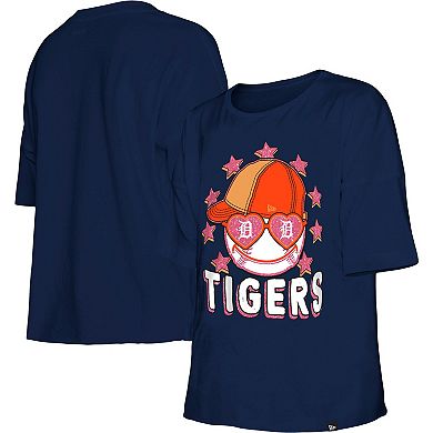 Girls Youth New Era Navy Detroit Tigers Team Half Sleeve T-Shirt