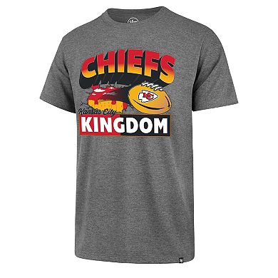 Men's '47 Heather Gray Kansas City Chiefs Chiefs Kingdom Super Rival T-Shirt