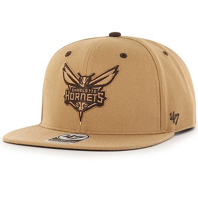 Men's '47  Tan Charlotte Hornets Toffee Captain Snapback Hat