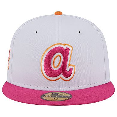 Men's New Era  White/Pink Atlanta Braves 150th Team Anniversary 59FIFTY Fitted Hat