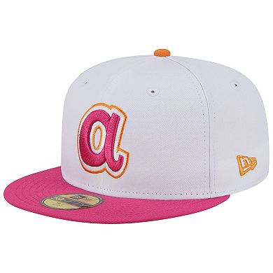 Men's New Era  White/Pink Atlanta Braves 150th Team Anniversary 59FIFTY Fitted Hat