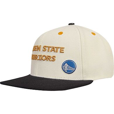 Men's Cream/Black Golden State Warriors Album Cover Snapback Hat