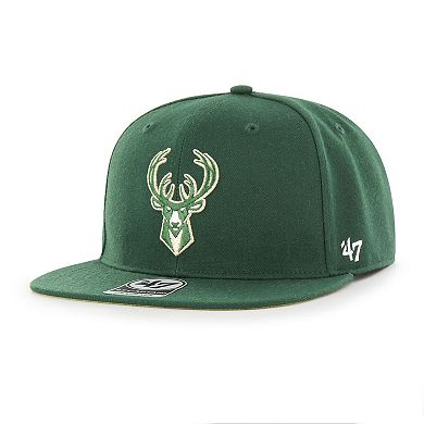 Men's '47  Hunter Green Milwaukee Bucks Sure Shot Captain Snapback Hat