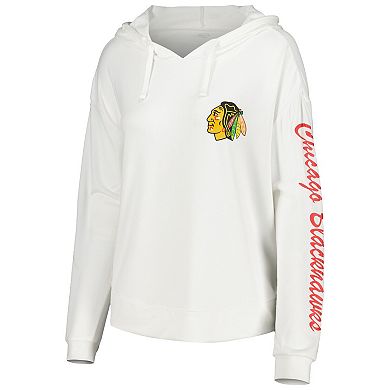 Women's Concepts Sport White Chicago Blackhawks Accord Hacci Long Sleeve Hoodie T-Shirt