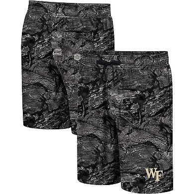 Men's Colosseum Charcoal Wake Forest Demon Deacons Realtree Aspect Ohana Swim Shorts