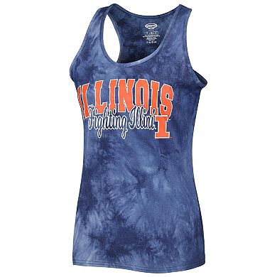 Women's Concepts Sport Navy Illinois Fighting Illini Billboard Tie-Dye Tank Top and Shorts Sleep Set