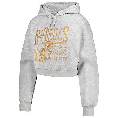 Women's The Wild Collective Heather Gray LAFC Cropped Pullover Hoodie