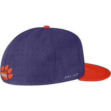 Men's Nike Purple Clemson Tigers Aero True Baseball Performance Fitted Hat