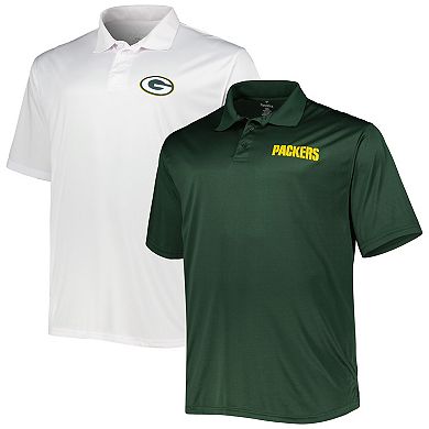 Men's Fanatics Branded Green/White Green Bay Packers Solid Two-Pack Polo Set