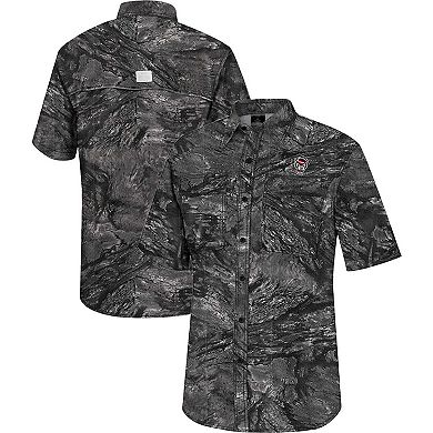 Men's Colosseum  Charcoal NC State Wolfpack Realtree Aspect Charter Full-Button Fishing Shirt