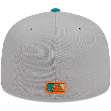 Men's New Era Gray/Teal Boston Red Sox  59FIFTY Fitted Hat