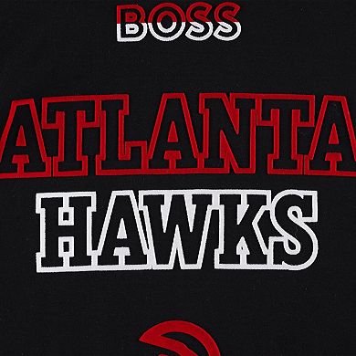 Men's NBA x Hugo Boss Black Atlanta Hawks Team Bounce Tri-Blend Pullover Hoodie