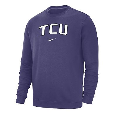 Men's Nike Purple TCU Horned Frogs Arch Club Fleece Pullover Sweatshirt