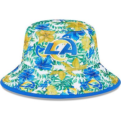 Men's New Era  White Los Angeles Rams Botanical Bucket Hat