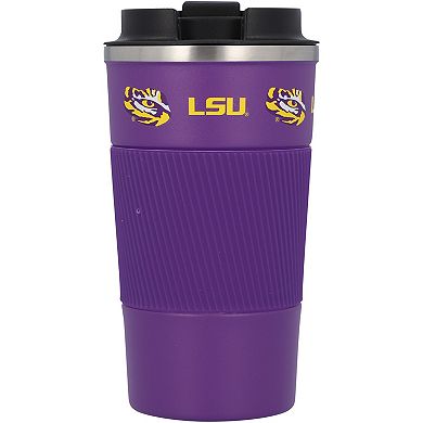 LSU Tigers 18oz Coffee Tumbler with Silicone Grip