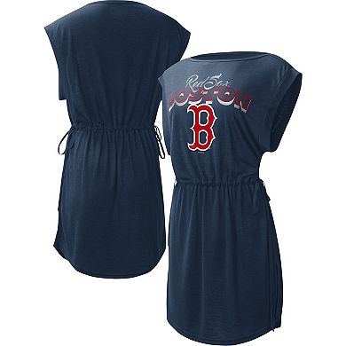 Women's G-III 4Her by Carl Banks Navy Boston Red Sox G.O.A.T Swimsuit Cover-Up Dress