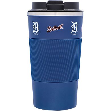 Detroit Tigers 18oz Coffee Tumbler with Silicone Grip