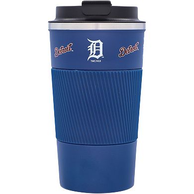 Detroit Tigers 18oz Coffee Tumbler with Silicone Grip