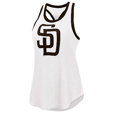 Women's G-III 4Her by Carl Banks White San Diego Padres Tater Tank Top