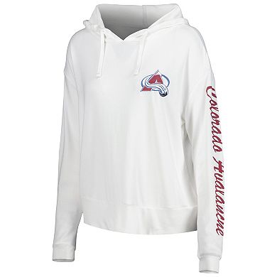 Women's Concepts Sport Cream Colorado Avalanche Accord Hacci Long Sleeve Hoodie T-Shirt