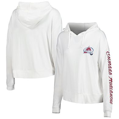 Women's Concepts Sport Cream Colorado Avalanche Accord Hacci Long Sleeve Hoodie T-Shirt