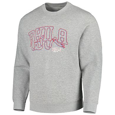 Unisex Stadium Essentials  Heather Gray Philadelphia 76ers Element Logo Pop Pullover Sweatshirt