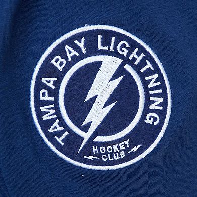 Men's Mitchell & Ness Blue Tampa Bay Lightning Legendary Slub Hoodie Long Sleeve T-Shirt