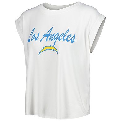 Women's Concepts Sport White/Cream Los Angeles Chargers Montana Knit T-Shirt & Shorts Sleep Set