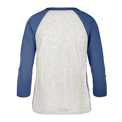 Women's '47 Gray Chicago Cubs City Connect Retro Daze Ava Raglan 3/4-Sleeve T-Shirt