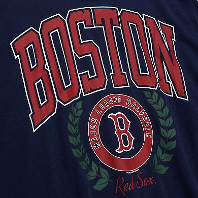 Women's Mitchell & Ness Navy Boston Red Sox Logo Lt 2.0 Pullover Sweatshirt