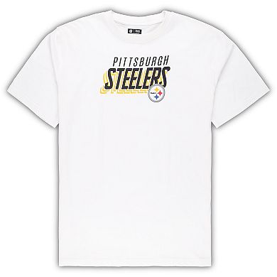 Men's Concepts Sport White/Charcoal Pittsburgh Steelers Big & Tall T-Shirt and Shorts Set