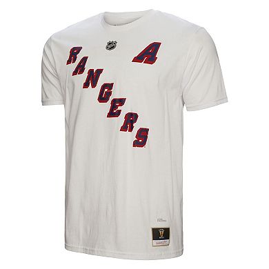Men's Mitchell & Ness Brian Leetch White New York Rangers Name & Number T-Shirt