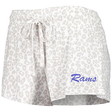 Women's Concepts Sport White/Cream Los Angeles Rams Montana Knit T-Shirt & Shorts Sleep Set